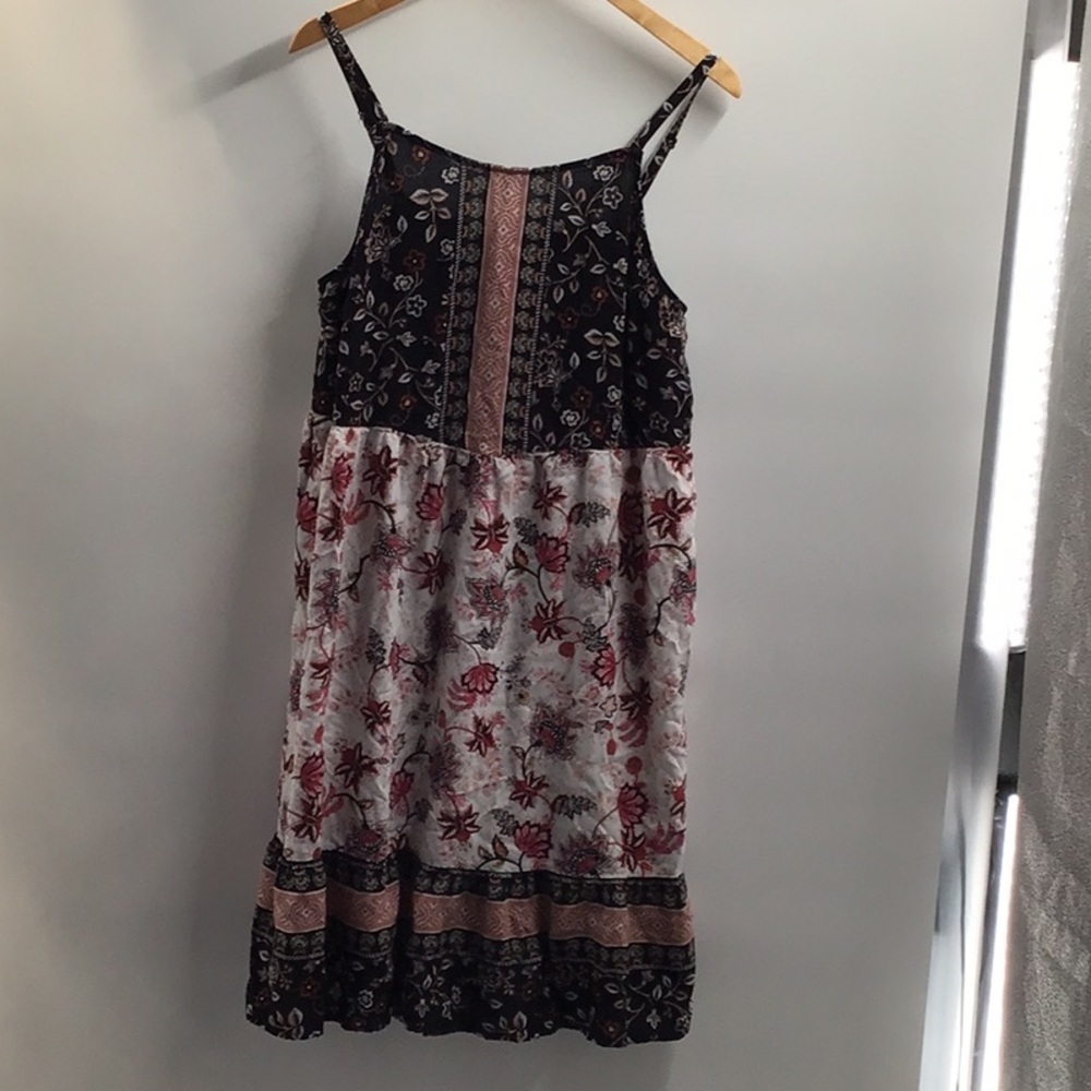 Maurices Black and Red Floral Midi Dress